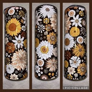 Brown Floral Fall 20oz Tumbler